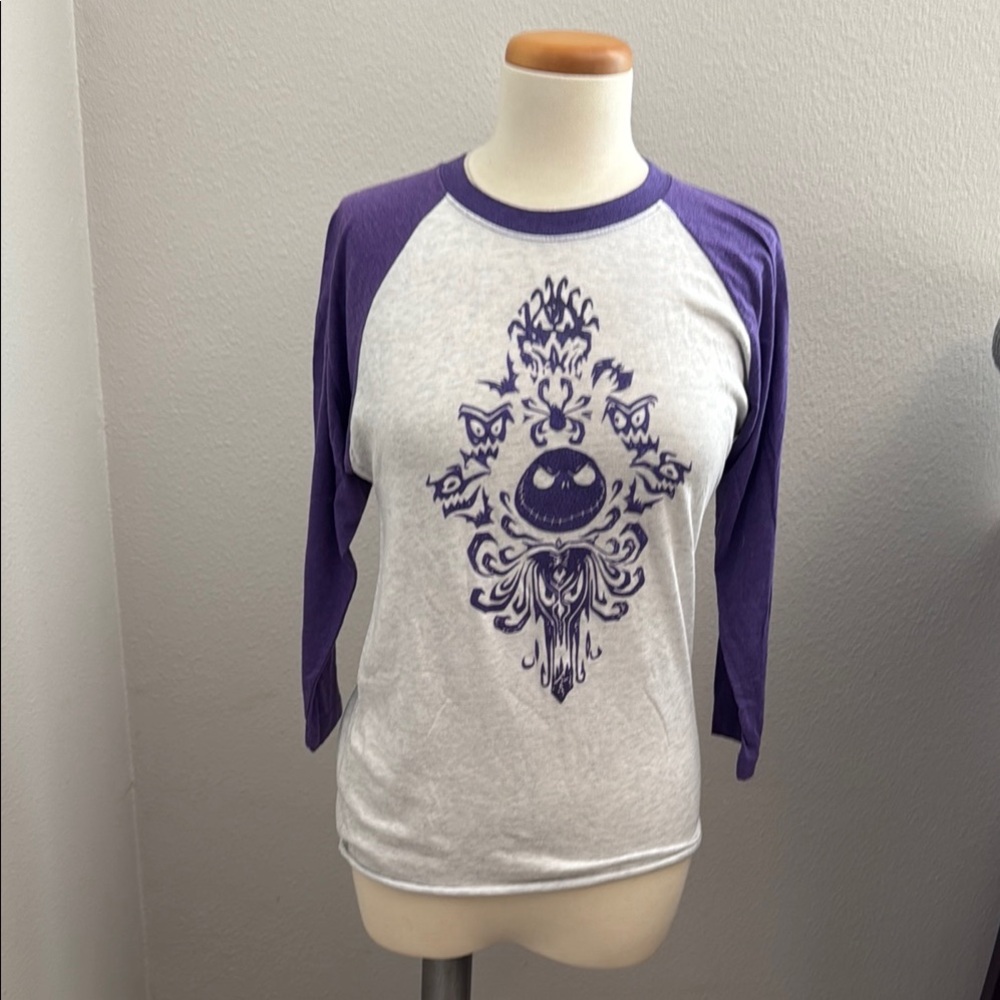 Disney White and Purple Raglan Graphic Tee